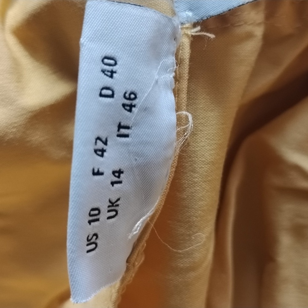 AKRIS PUNTO Marigold Yellow Puffy Ruched Full Zip Cotton Vest 10 - Picture 4 of 4